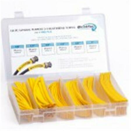TECHFLEX 6 in. Shrinkflex Heat Shrink Tubing Kit, 2 - 1 Shrink, Yellow, 110PK HSK2-YL-K